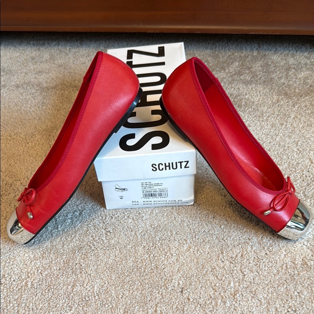 Schutz Women's Red Ballet Flats